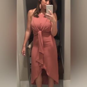 Vici Dolls High-low Front Tie Mauve Dress